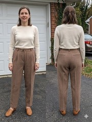 Calvin Klein Sport Vintage 80s Houndstooth Plaid Pleated Pants Trousers Size 14