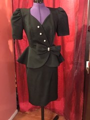 GEORGIUS Vtg LADIES GARMENT 70s Black SUIT ILGWU Union Made Label SZ 4