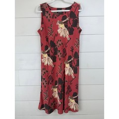 VINTAGE 90s Hilo Hattie x KIM TAYLOR REECE 100% Silk Floral Dress WOMEN LARGE