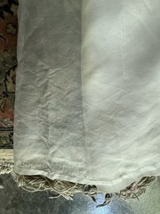 VTG 1960s Ivory Wedding Dress Lace Yoke Sheath Column Bridal Gown Slender M 6-8