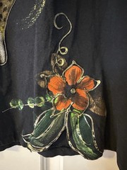 Vintage Wearable Art Leopard Jungle Tropical Floral Animal Print Graphic Tee XL