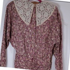 All That Jazz Vintage Maxi Floral Lace Collar Dress Size S Retro Prairie BOHO