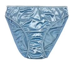 Hi-Cut Second Skin Satin Hipster Panty Sky Blue XL