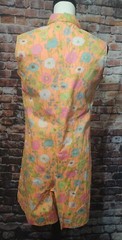 VTG JEANIE BY BLUE BELL INC. 1960-70s MOD ORANGE ROMPER JUMPER FLORAL sz11/12