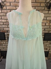 Texsheen Lingerie Vtg 80s 2pc Babydoll Bloomer Set Womans Sz Sm Boudoir Pastel