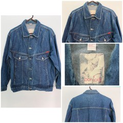 Vintage 80s Jean Jacket Bonjour Jeans Blue Denim Women Large Retro 1980s