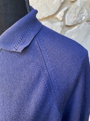 Vintage DUNEDIN Cardigan Sweater Large Navy Blue Gold Tone Buttons British Isle