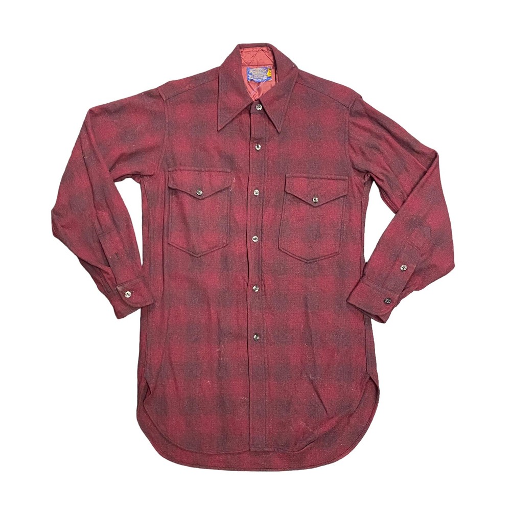 Vintage 70s Pendleton Western Women’s Wool Shirt Made in the USA Size 14.5
