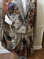 VINTAGE ARTSIE BOHO COUNTRY SZ 6 CAROLE LITTLE RAYON GAUZE BLAZER PLEATED SKIRT