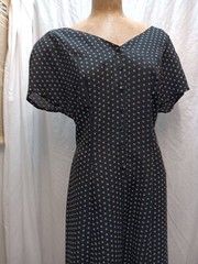 Vintage 1980’s Black & White Rayon Dress by Wild Rose Size Large