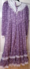 GUNNE SAX vtg prairie dress, 1970s lavender calico floral XXS
