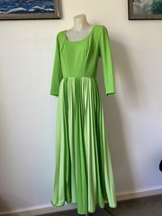 Fab Orig Vint 60,s/70,s Shaded Green Pleat Dress.91cm B, 62 W