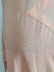Vintage 1940s Pink Dress Beading on Sleeves Interesting Construction Adjustable
