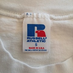 Vintage 90’s Russell Athletic T-Shirt S Womens White Made In USA California Fish