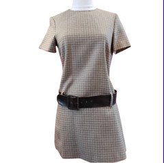 Fendissime by FENDI Plaid Mod Mini Dress, Dropped Waist Made in Italy Size 40