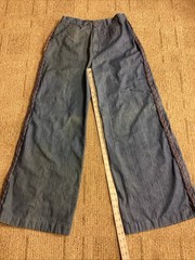 Vtg 1970s Militaires 12.5” Bell Bottom Denim Jeans W / Braided Sides 26 X 30