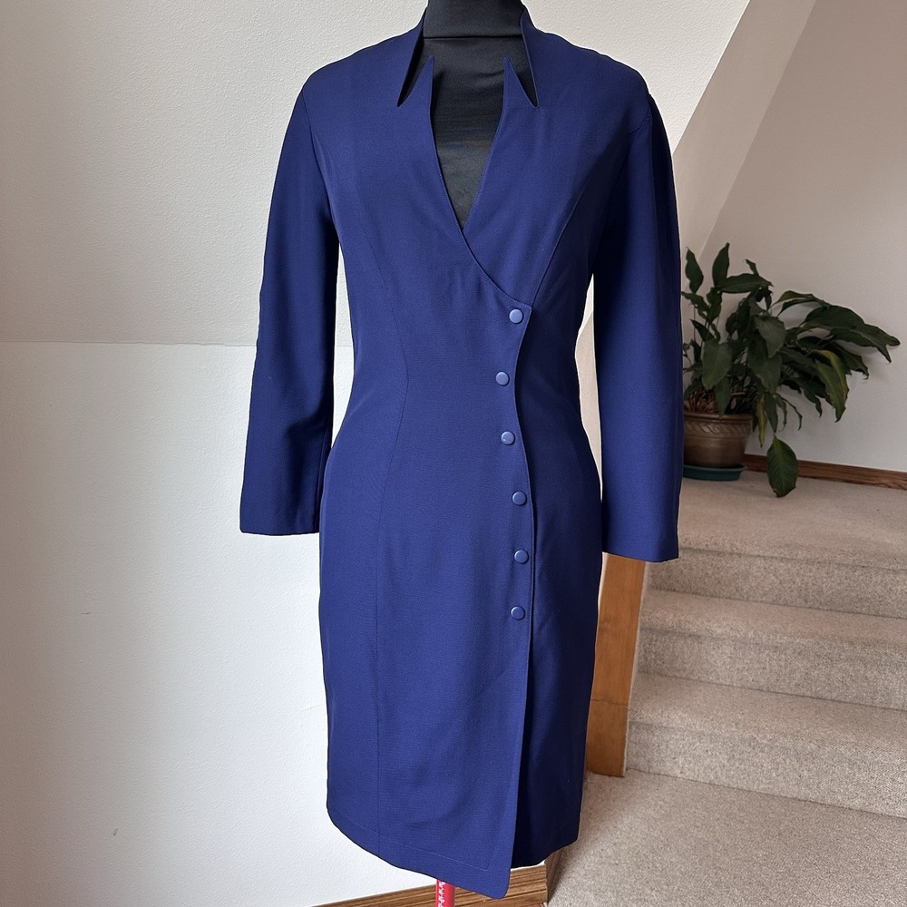 Vintage Iconic Collectible Thierry Mugler Dress 90s Made in France 100% Wool S