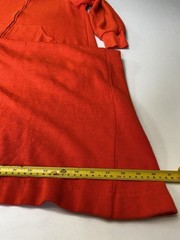 Vintage 70s S Zip Robe Lounge Sweatshirt Dress Red Orange