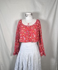 Vintage 60s 70s Denise Are Here School Teacher Button Top Flowy Cardigan