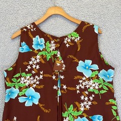 Vintage Hawaiian Dress Muumuu Resort Wear Tropical Flowers XL Made in Hawaii