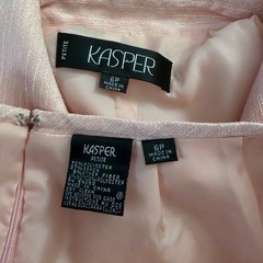 Vintage Women’s Skirt Suit Pink White Thread Blazer & Skirt Y2K Size 6 Petite