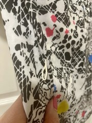 VTG 1980s Graphic Abstract Splatter Print Pop Art Blouse Shirt Gailord Womens 12