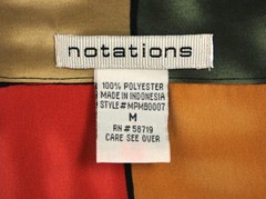 Vintage 90s Blouse Sz M Notations Funky Red Green Yellow Checkered Dress Shirt