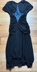 Vtg 80s Casadei Dress Black Short Sleeve Beading Sz S Damaged Project Dress READ