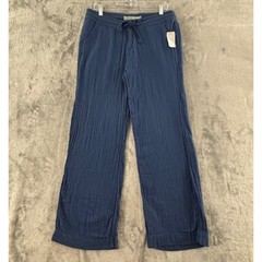 Delia’s Gauze Pant Womens Juniors 11 Navy Blue Wide Leg 31.5″ Inseam Vintage Y2K