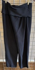 Vintage Prada Black Dress Pants Slacks Sz 44 Trousers W/Decorative Belt Italy