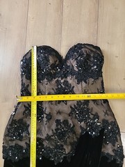 VTG’80s San Carlio Saks Fifth Avenue Black Lace Corset Velvet Gown Evening 10