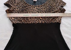 Vtg Gantos Mini Dress Woman’s Stretch Opaque Black Animal Print Fit & Flare XS/S