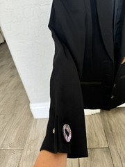 Vintage Chantal Thomass Paris Black Suit Jacket w/ Mother of Pearl buttons Size8