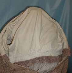 Civil War 1860Antique Victorian Dress Brown Printed Cotton Bishop Sleeves