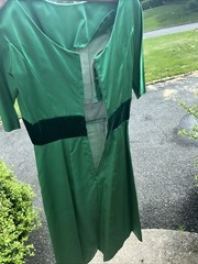 1950s Antique Designer Dress Harry Keiser Satin Cocktail Dress