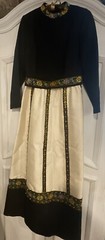 Vtg Diane Imports 1960s Hong Kong Hostess Maxi Gown Dress sz 10 Embroidered Silk