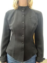 1980s Designer Vintage Thierry Mugler Sculptural Wasp Waist Jacket S/M Rare