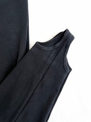 Vintage 80s Black Stirrup Pants Flat Front Pockets Trouser Stretch Cotton 8/10