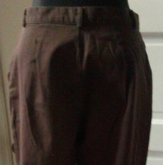 90’s DOCKERS’ STRETCH Brown Flat Front Khaki Pants Slacks 10P 10 PETITE MEDIUM