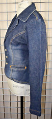 Vintage Jean Jacket Frankie B Size S/M 00s Blue Denim Fitted Blazer Made USA
