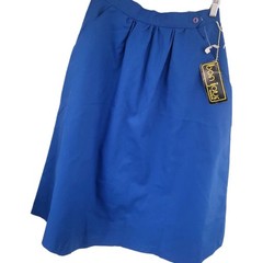 Vintage 80’s Bon Jour Electric Blue Midi High Waist A- Line Skirt 26″ Waist