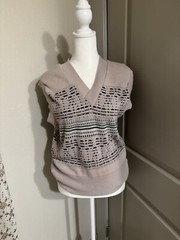 Vintage unisex SunDek Sz Med Acrylic Knit 70s v-neck sweater vest