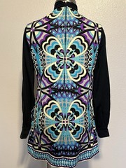 Mr. Dino Vintage 60’s MOD Psychedelic Mock Neck Tunic Mini Dress sz.S/M Signed
