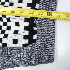 Vintage Oversized Geometric Sweater M Black White Checkered Organically Grown