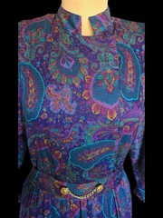 Vintage 80s Secretary Geek Long Sleeve Dress Sz 10