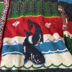 Vintage Susan Bristol Hand Embroidered Noah’s Ark Sweater Size L Wool Hong Kong