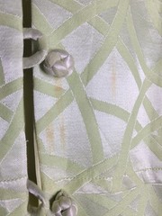 Vtg 60s Silk Spring Coat Lime Green Chartreuse Mid Length Knot Buttons M L
