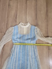 VTG’70S FLOCKED FLORAL CHIFFON MAXI DRESS/PRAIRIE/ PIONEER