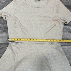 Vintage Y2K Wet Seal Fit & Flare Dress Cut Out Waist Neutral Heather Beige XL