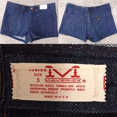 Vintage Maverick Jeans Denim Short Shorts Cowgirl Festival Size 5 27.5 Waist